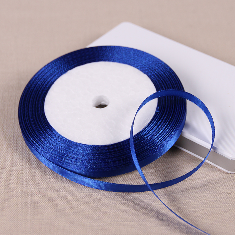 Fita de cetim azul royal, 25 jardas, 6mm-50mm, material de embalagem, faça você mesmo, arco, artesanato, decoração de festa de casamento, embrulho de presente, suprimentos para scrapbooking