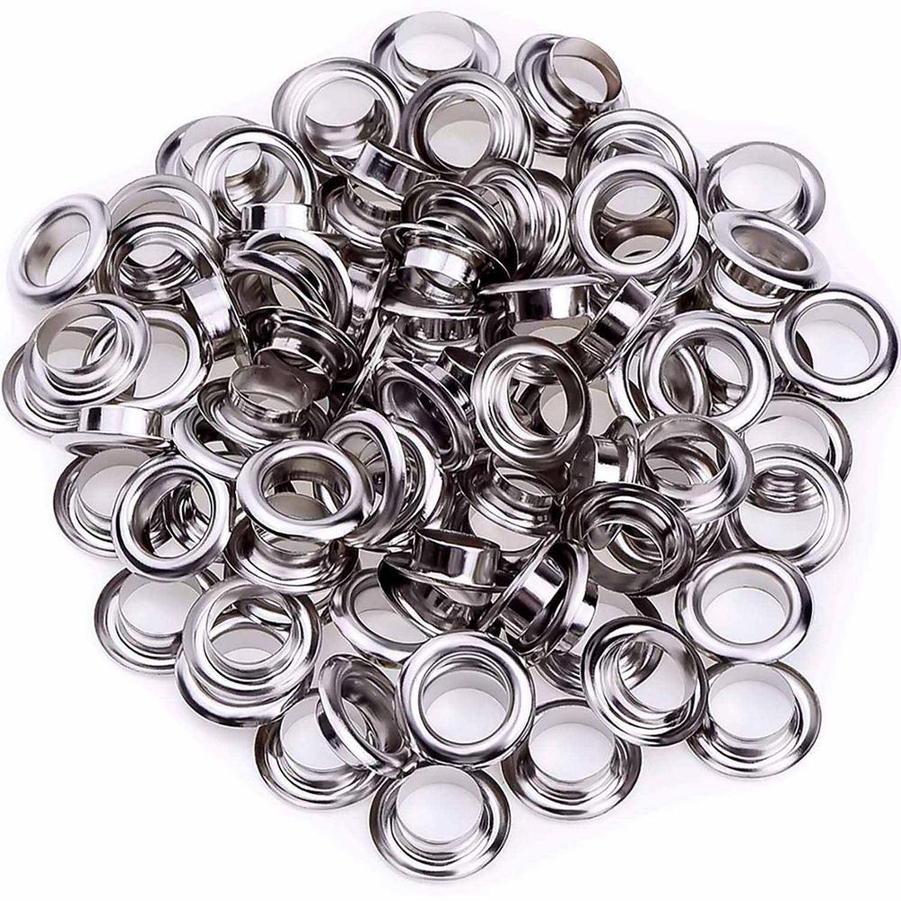 100 Sets Grommets Eyelets and Grommet Setting Tool Grommet Tool Kit with Storage Box(0.4/0.5 Inch Inside Diameter)