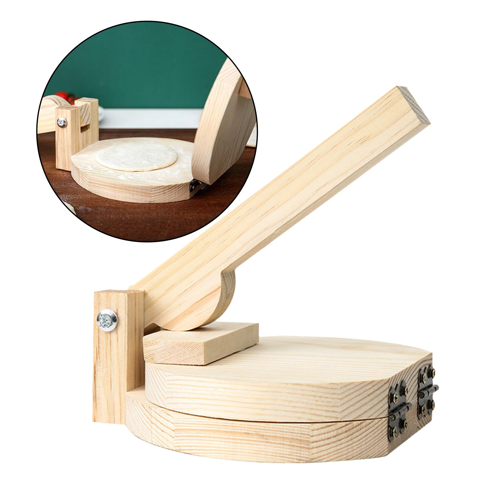 Wooden Tortilla Paste Press Manual Dumpling Presser Pizza Maker Baking