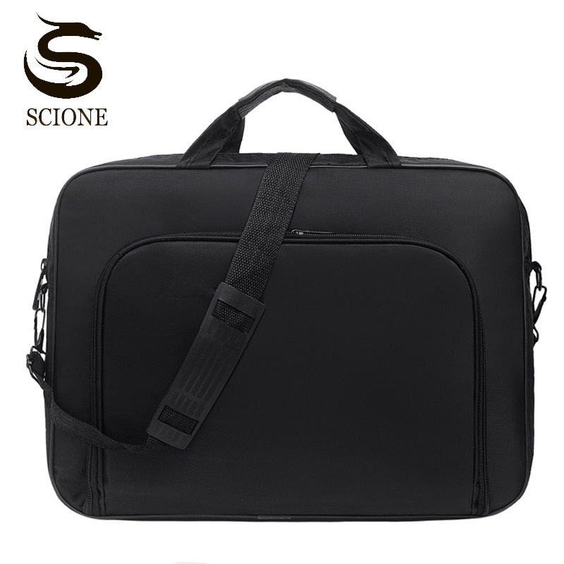 Bolsa para laptop masculina 15 17 visual, bolsa de mão para escritório empresarial, bolsa de ombro preta de nylon casual, bolsa de armazenamento de documentos xa260m