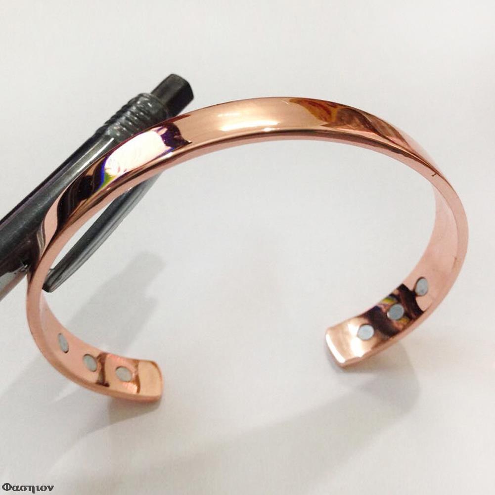 Zuiver Koper Magneet Energie Gezondheid Open Bangle Gold Plated Eenvoudige Magnetische Gezondheid Armband Bio Gezonde Healing Koperen Armband