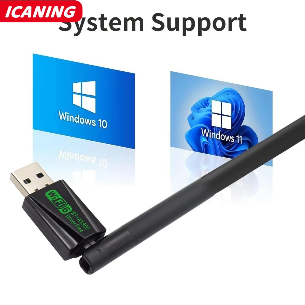 Adaptador usb wifi 6 900mbps bluetooth 5.4 ax900 dongle usb placa de rede sem fio banda dupla 2.4g 5g receptor ethernet driver grátis