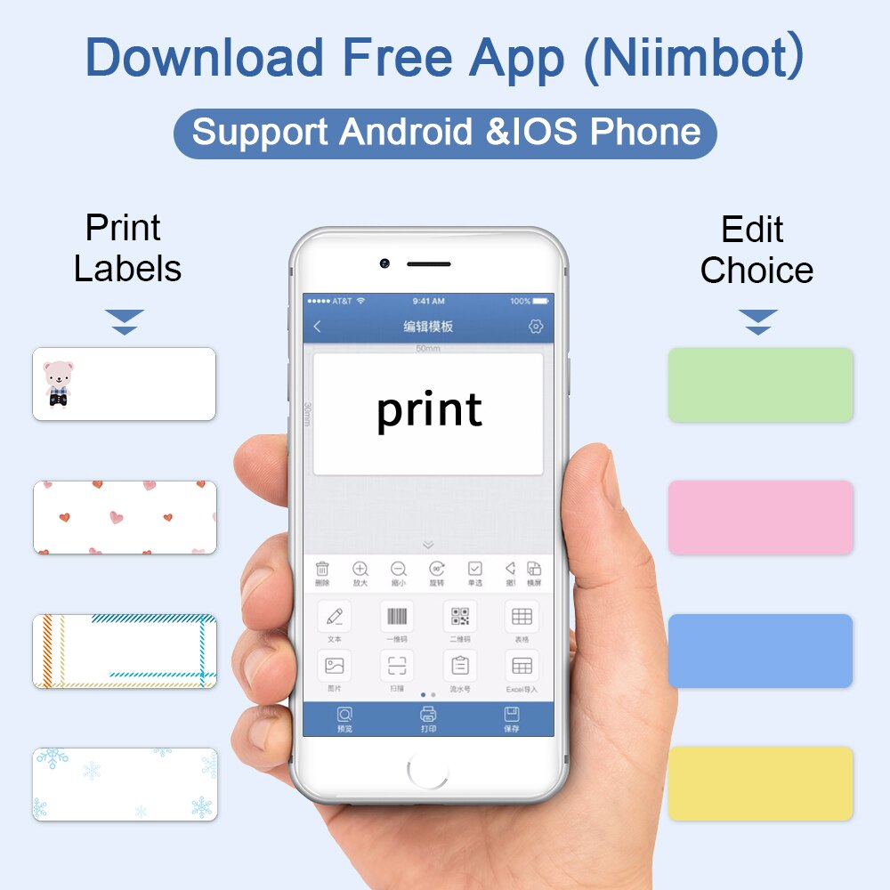 Niimbot D110 – Machine à étiquette autocollante sans fil, impression blanche, pour imprimante de poche originale