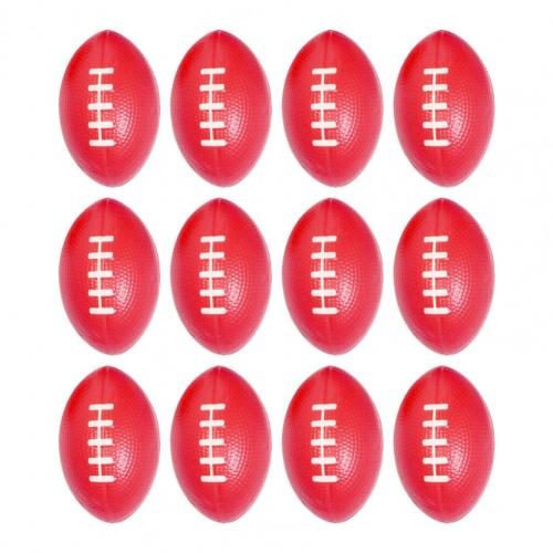 12Pcs Mini Football Stress Ball Anxiety Relief High Elasticity Party Favor Hand Grip Football Training Stress Ball for Home: Bright Red