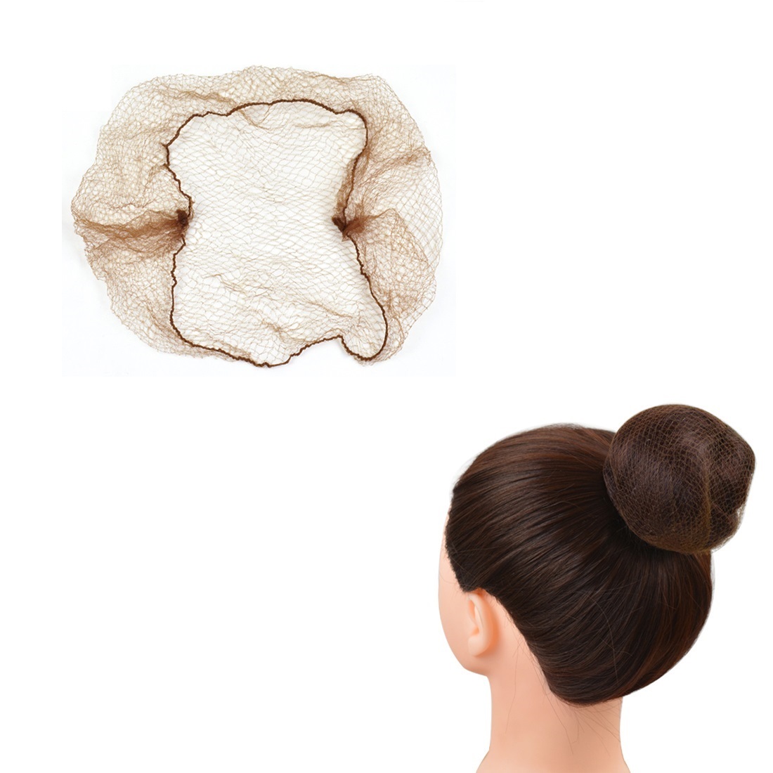 10 Stück 20 Zoll unsichtbares Netz-Haarknotennetz, elastische Nylon-Haarnetze für Frauen, Frisur, Haar-Accessoires