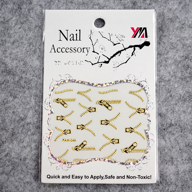 30pcs metal brand nail stickers