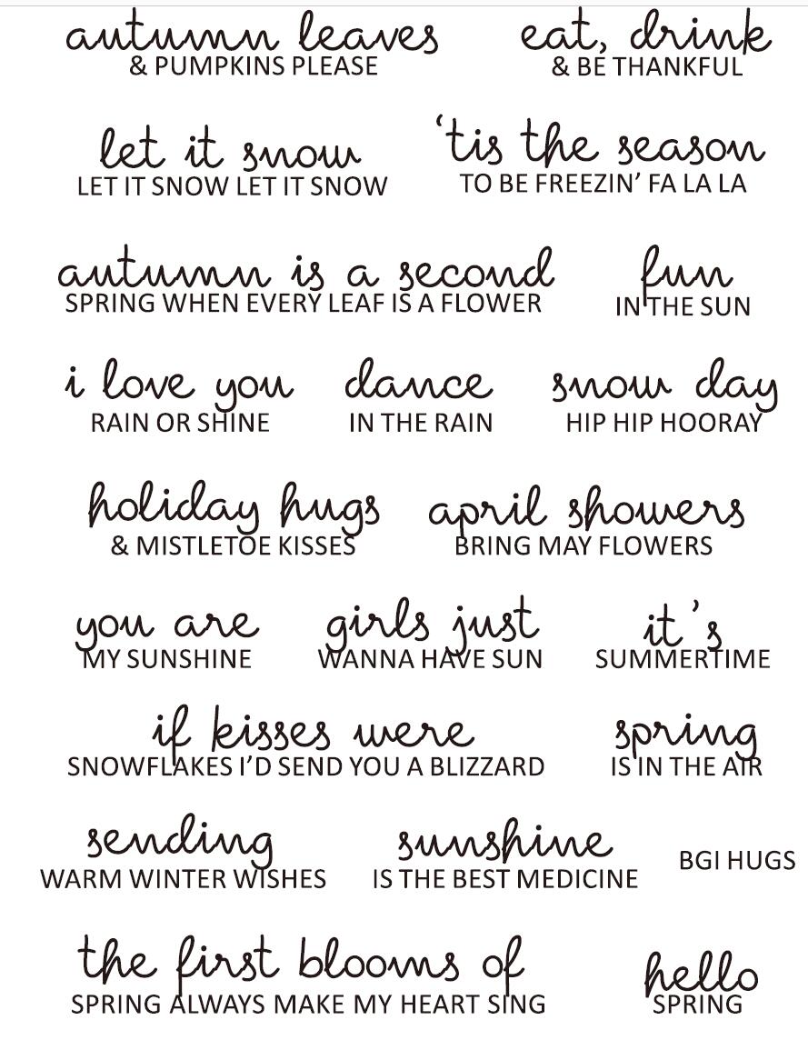 Sellos transparentes claros con palabras para sello o sello transparente D para manualidades, álbumes de recortes para niños, divertidos suministros de decoración A2029