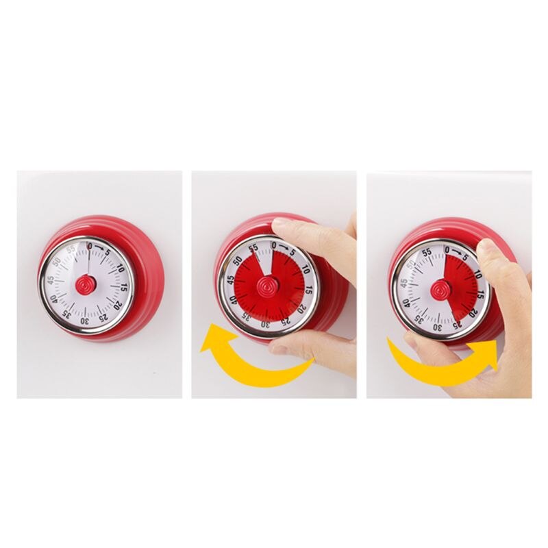 Keuken Timer Countdown Magnetische Lange Ring Bell Alarm Luid 60-Minuut Vierkante Kok 27RE