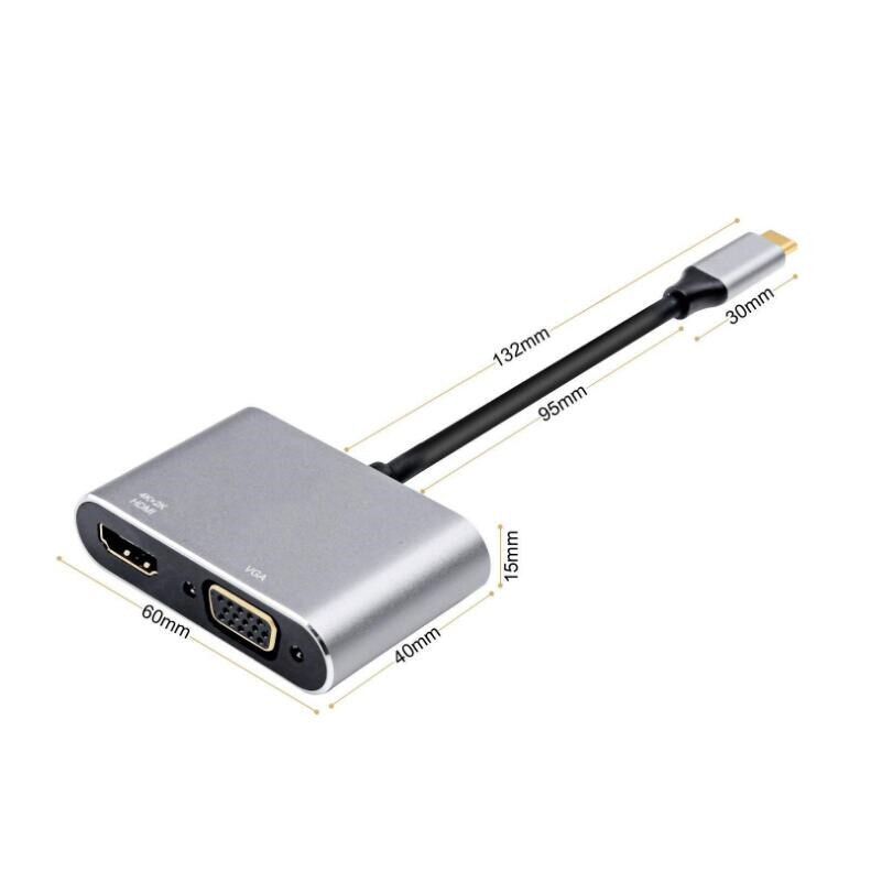 USB 3.1 Type-C to HDMI VGA 1080P 4K 1080P Video Adapter USB C HUB Converter for Laptop MacBook Projector TV