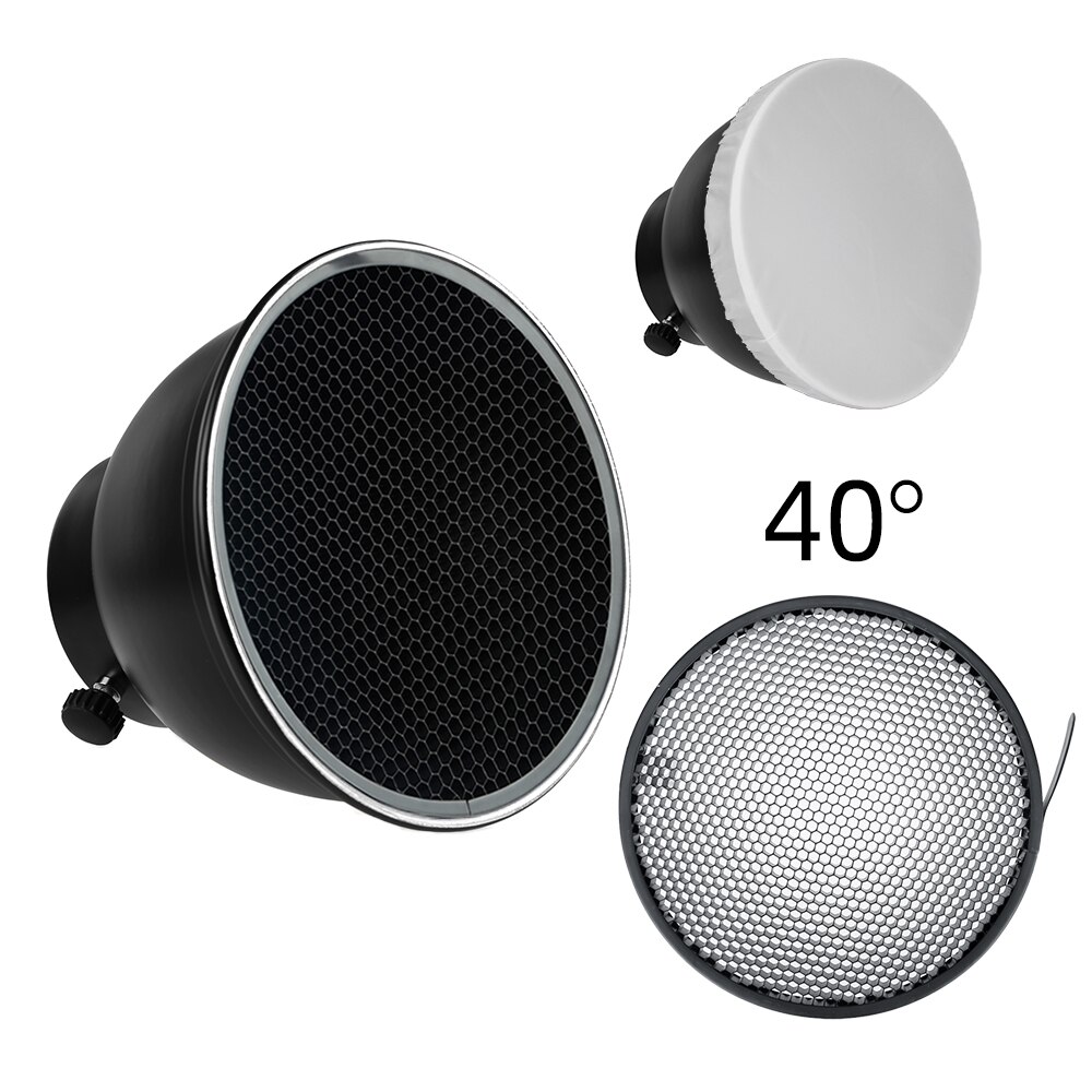 7inch 18cm Standard Reflector Diffuser with Honeycomb Grid for Universa Mount Studio Light Strobe Flash K-150A K-180A E250 E300: 40 Degree