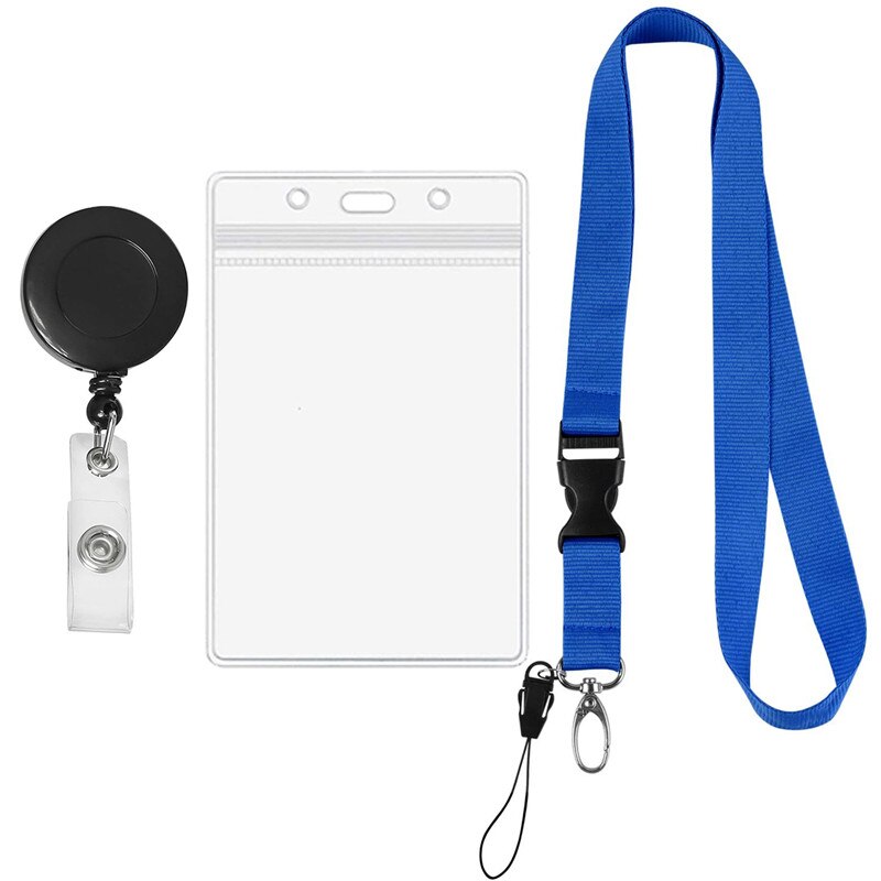 ID Badge Holder with Retractable Lanyard Name Badge Holdestudents Work Bank Credit Card Bus Card Case With Lanyard: Blue / Green
