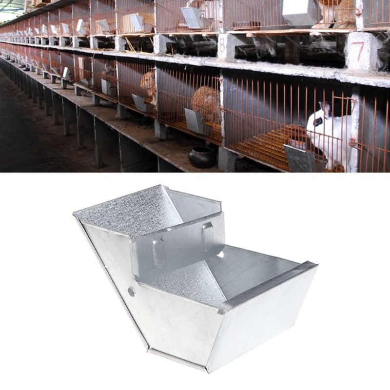 1 pcs Animal Trough Cage Feeding Food Containers Rabbit Trough Anti-waste Rabbit Feeder Advanced Aluminum Breeding Equipment