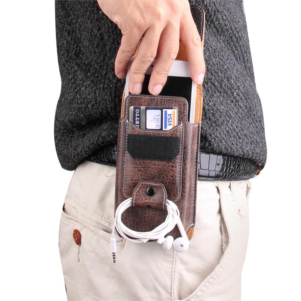 Universele Pouch Lederen Case Voor Nokia 6.2 4.2 3.2 2.2 3 5X5X6X7X71 taille Tas Magnetische holster Riemclip Telefoon Cover