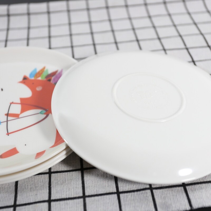 1 PC mélamine dessin animé assiette Imitation porcelaine vaisselle Dessert plat enfant petit déjeuner assiette mignon plat