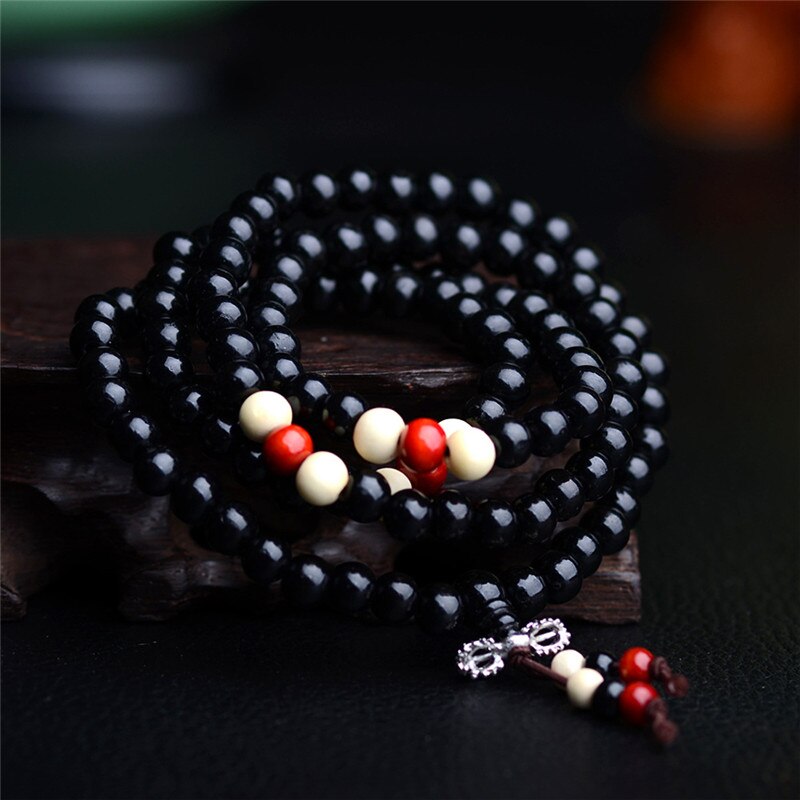 108 cuentas de 8mm Natural sándalo Buda madera oración cuentas hombre Unisex hombres pulseras y brazaletes joyería Bijoux: BK