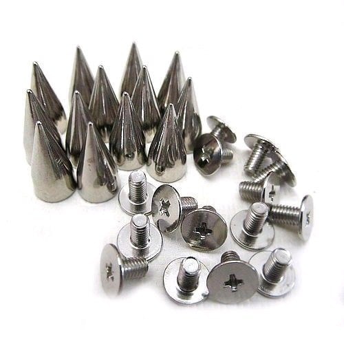 100 Sets 13 MM Zilveren Riem Tas Metal Bullet Spike Stud Punk Bag Belt Schoenen Kleding Leathercraft Cone Rivet DIY gratis