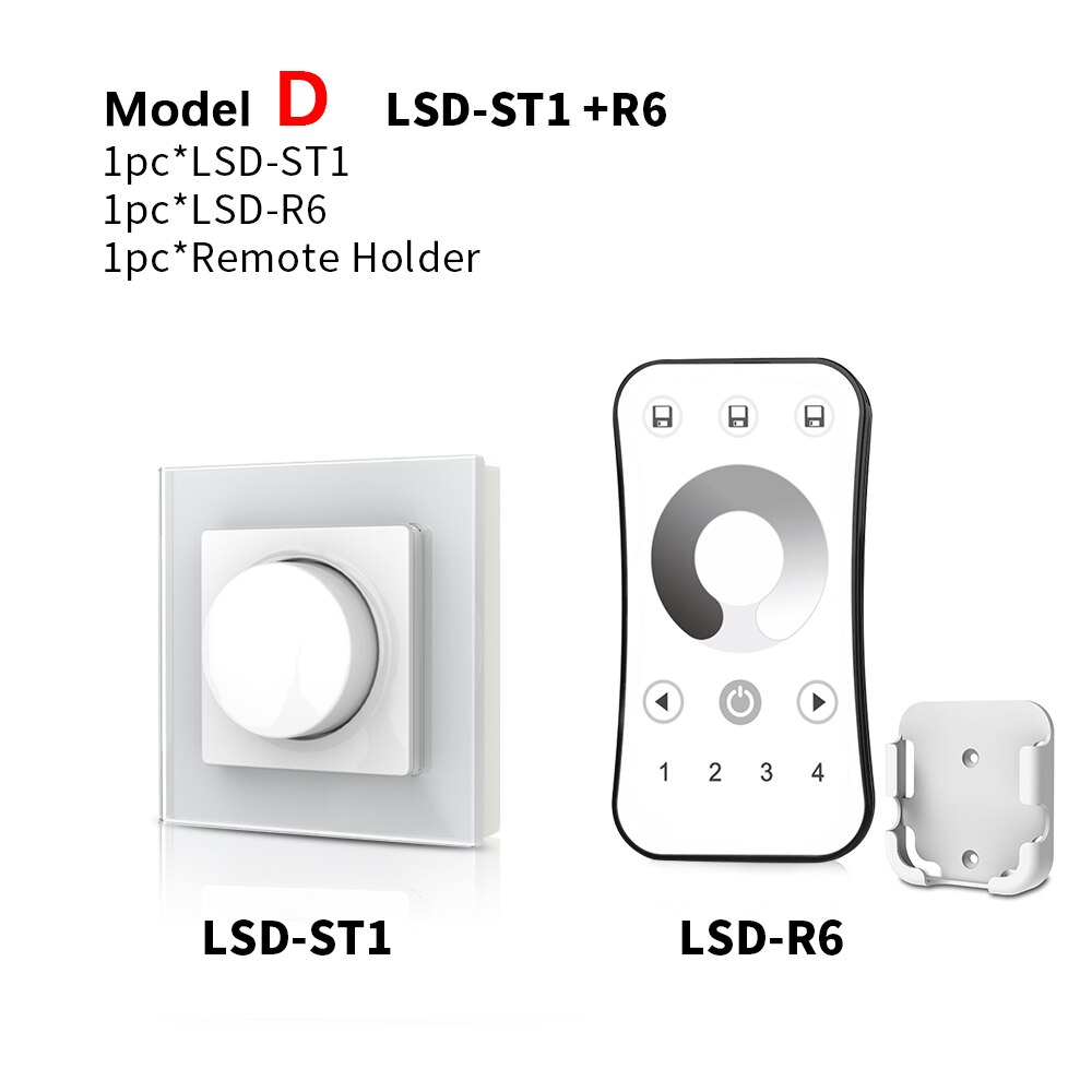 Triac Dimmer LED 220V EU 230V 110V AC Wireless RF Dimmable Knob Light Switch With 2.4G Remote Controller Dimmer for LED Lamps: Model D