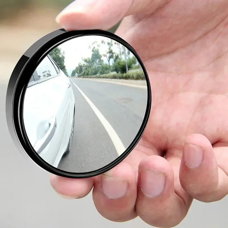 Espejo de punto ciego ajustable de 360 grados, espejo retrovisor convexo auxiliar para coche, marco redondo, espejos gran angular, marcha atrás, 2 uds.