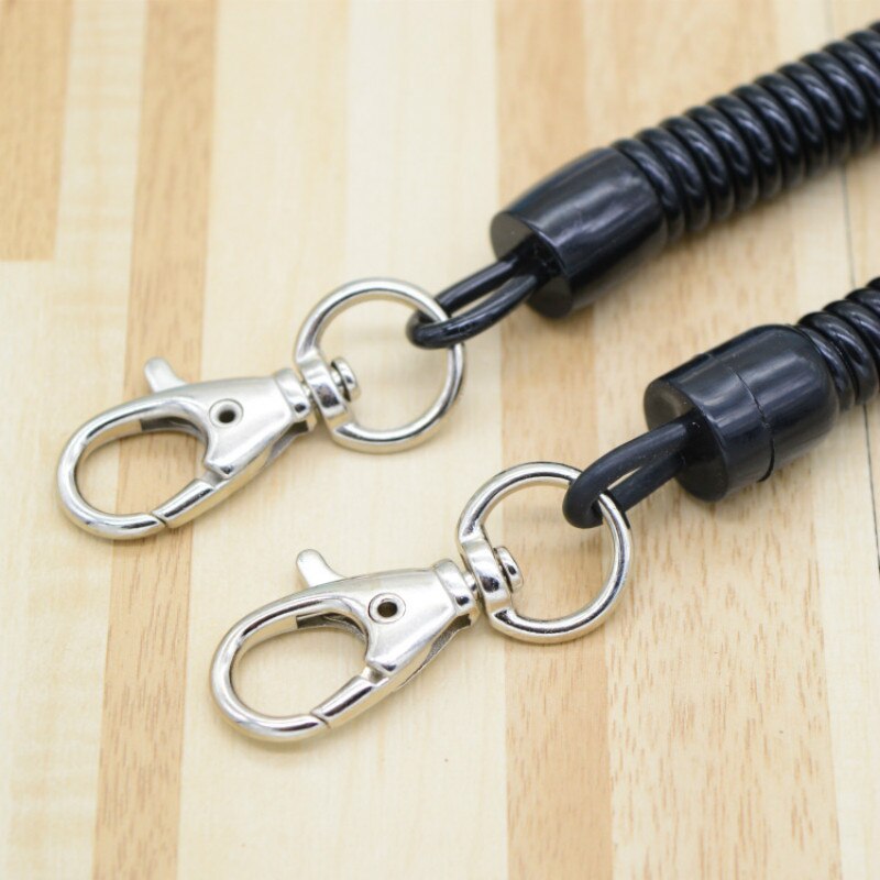 Black Bungee Cord Old Man Mobile Phone Anti-Loss Strap Running Phone Anti-Loss Spiral Telephone Line Elastic Rope