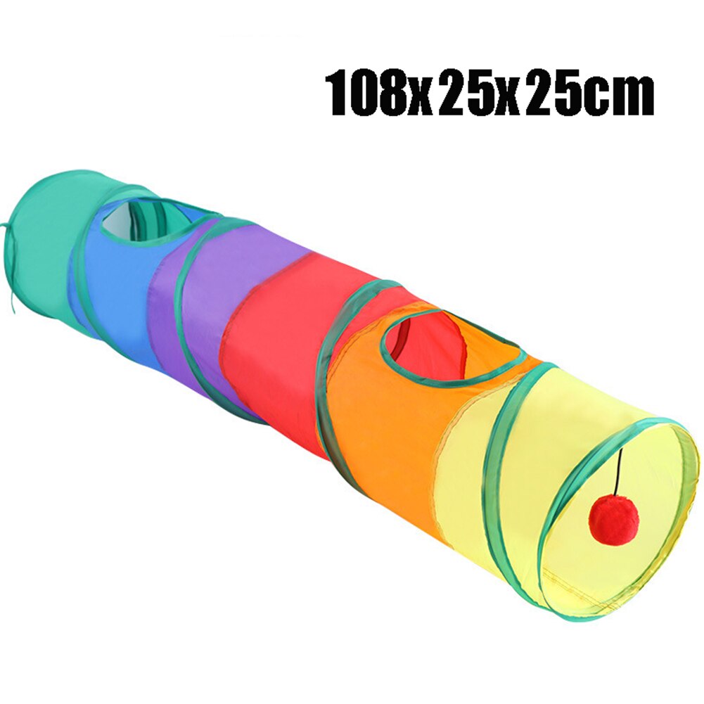 2/3 Holes Pet Cat Tunnel Toys Foldable Pet Kitten Training Interactive Fun Toy For Cats Rabbit Ferrets Animal Play Tunnel Tube: 8