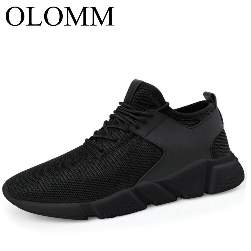 Alle sorte mænd sneakers sko sommersneakers zapatillas hombre åndbare fritidssko åndbare letvægtssko td -11: Sort / 6