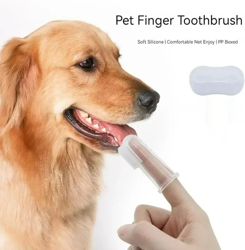 Cepillo de dientes de silicona para mascotas, cuidado Dental para perros y gatos, aliento malo, limpieza de dientes de sarro, suministros para mascotas de gel de sílice para el hogar
