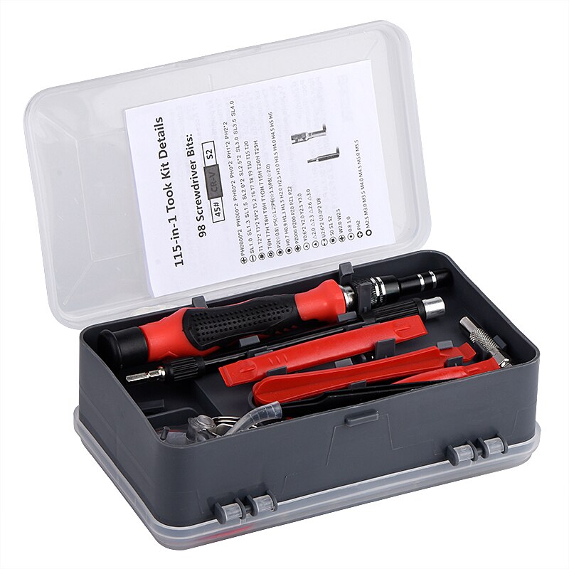 115 in 1 Torx Hex Screwdriver Set Multifunctional Working Mat Precision PC Mobile Phone Repair Device Hand Home Tools QHTITEC