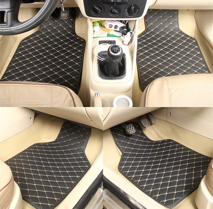 SJ Universal car floor mats leather for Jaguar F-pace XJ XF XE XK I-PACE XFL XEL E-PACE ALL Years