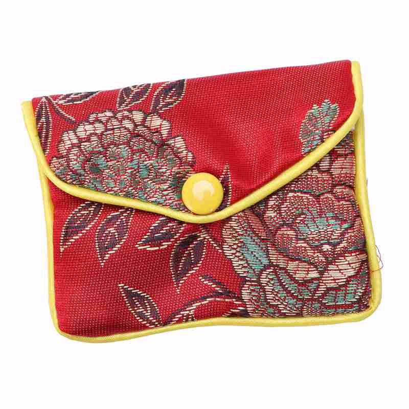 12 In 1 Small Jewelry Box Jewelry Red Jewelry Bag Embroidered Silk Cloth Bag Coin Purse