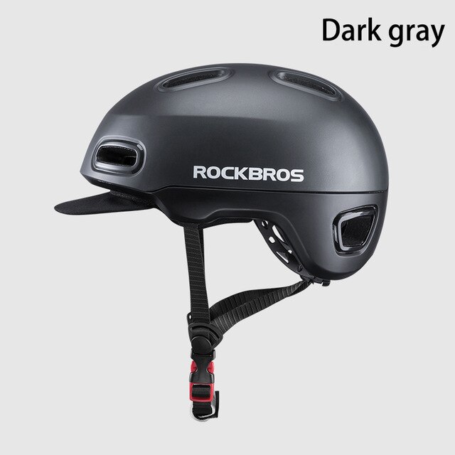 Rockbros Ultralight Stad Fietshelm Mannen Vrouwen Integraal Gegoten Motocycle Elektrische Fiets Veiligheid Hoed Racefiets Fietshelm: WT-09DKBL