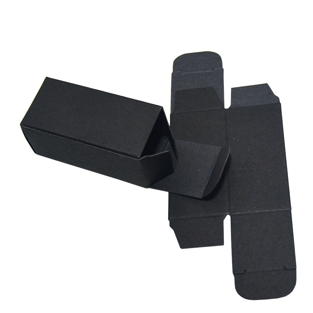50pcs/lot Black Foldable Kraft Paper Boxes Retail Small Wedding Party Candy Lipstick Packing Decoration Box