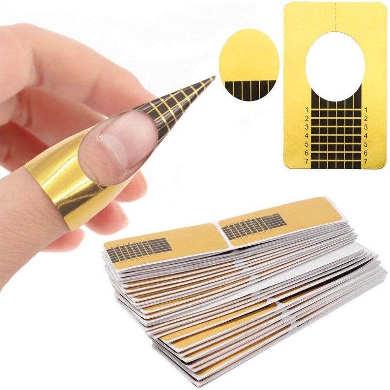 Nail Forms, 200Pcs Acryl Nail Forms, Gouden Hoefijzer Nagel Tips, Nail Formulieren Voor Acryl Nagels