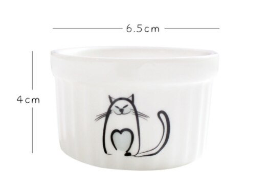 Homoes-cuenco de cerámica para hornear soufflé de gato de dibujos animados, cuenco para pudín, postre de gatito, Yogurt, cuenco de porcelana para pastel, taza para uso en horno, 1 ud.