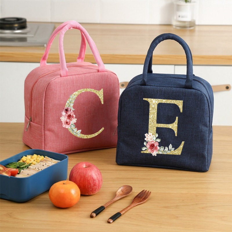 Teddybeer Letter Bento Tas, Oxford Doek Waterdicht Materiaal Geïsoleerde Lunchbox Tas, Kantoormedewerker, Studenten Lunchtas