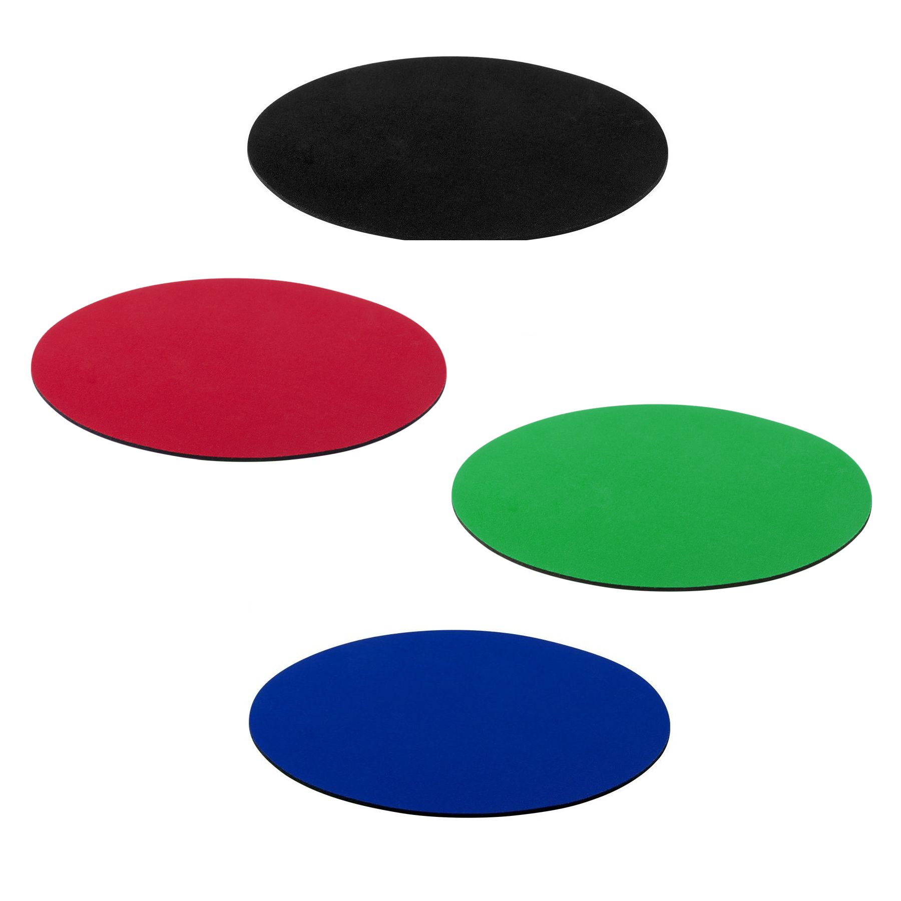 Muismat | Cirkelvormige | 20 Cm | Blauw/Zwart/Rood/Groen --- Non-Slip Basis, ronde