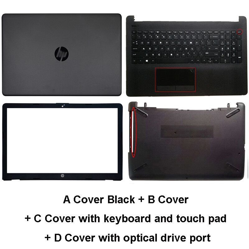 Nowy LCD do laptopa tylna pokrywa dla HP 15-BS 15T-BS 15-BW 15Z-BW 250 G6 255 G6 pokrywa przednia zawiasy wielkie litery podpórce pod nadgarstki dolna obudowa A B 924899-001