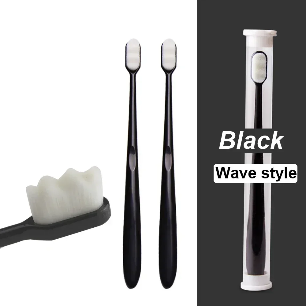 10Pcs Ultra-fine Toothbrush Micro Soft Fiber Portable Healthy Million Bristle Nano Whiten Teeth Box Adult Bamboo Toothbrushes: Orange