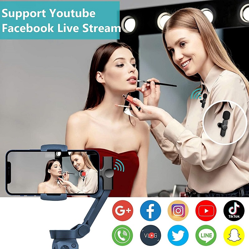 2- in- 1- funkmikrofon: lavalier-mikrofon mit rauschunterdrückung für audio- und videoaufnahmen, karaoke-mikrofon und facebook-aufnahmen