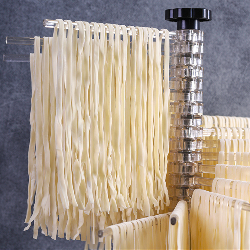 Secador de pasta con recetario - Soporte de acero inoxidable para pasta fresca - Tendedero para secar tallarines máx. 2 KG