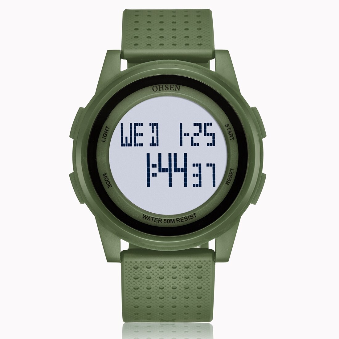 OHSEN Digitale Frauen Sport Uhren Wasserdichte Gelbe LED freundlicher Uhr Multi funktion Junge Mädchen Armbanduhr montre femme: Grün Armbanduhr
