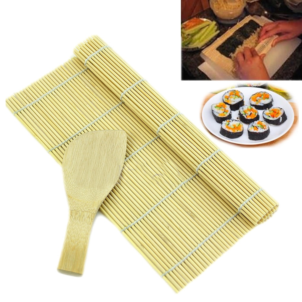 Sushi Rollen Mat Sushi Bamboe Roller Sushi Lepel Rijst Roller Rijst Paddle Sushis Maker Gereedschap Sushis Gordijn Koken Accessoires
