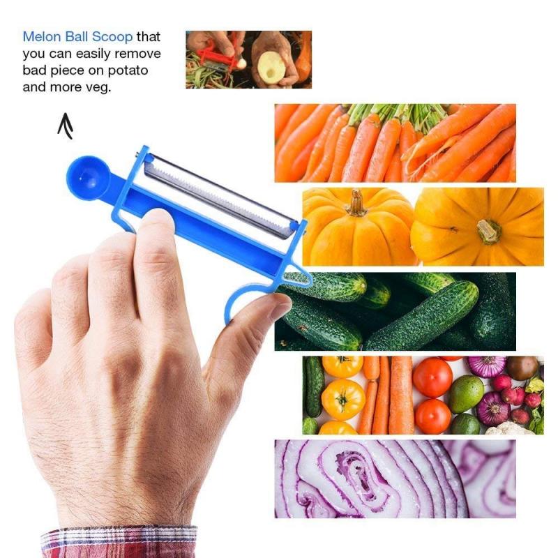 3-piece multi-function shredder, peeler, Julian stainless steel blade peeler, grater, kitchen tool, three Magic Trio Peeler