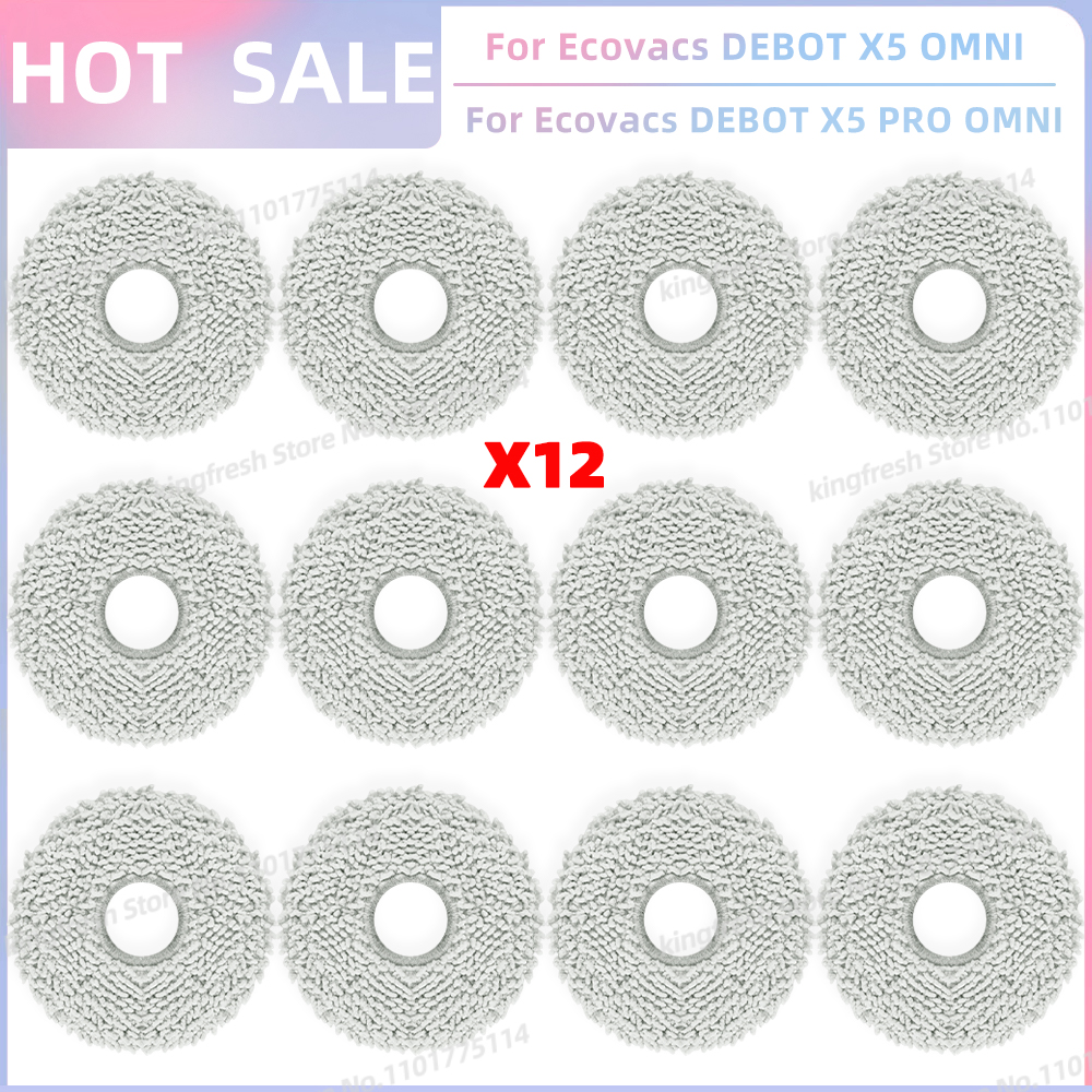 Compatible con piezas de repuesto para aspiradora robot Ecovacs Debot X5 OMNI / X5 PRO OMNI / X5 PRO - rodillo principal, cepillo lateral, filtro Hepa, paño de fregona, bolsa de polvo, accesorios