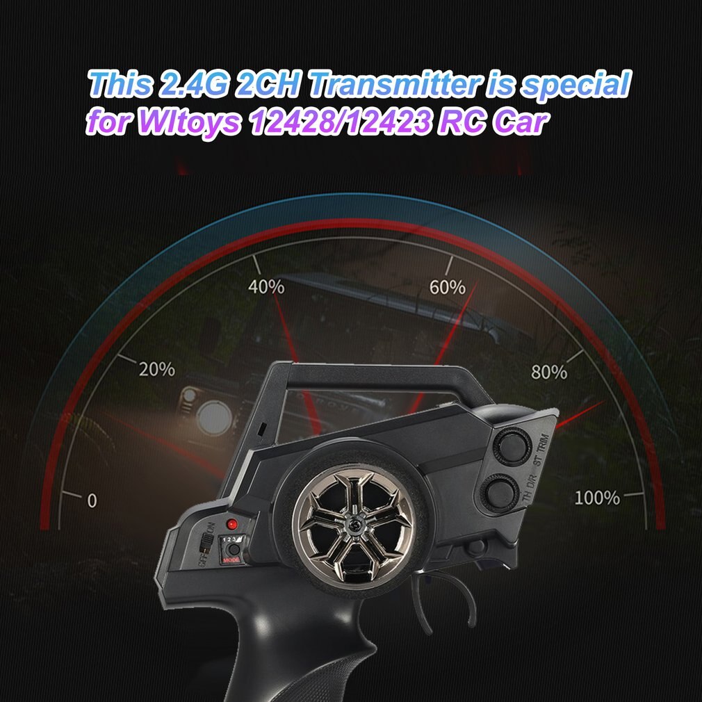 Radio Afstandsbediening Zender met Ontvanger 2.4G 2CH Controle Brandstof Onderdelen voor RC Auto 1/12 Wltoys 12428/12423