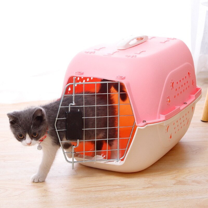 Airline Approved Pet Box Carrier Small Animal Portable Durable Cat Cage Breathable Travel Case For Rabbits Pet Accessories
