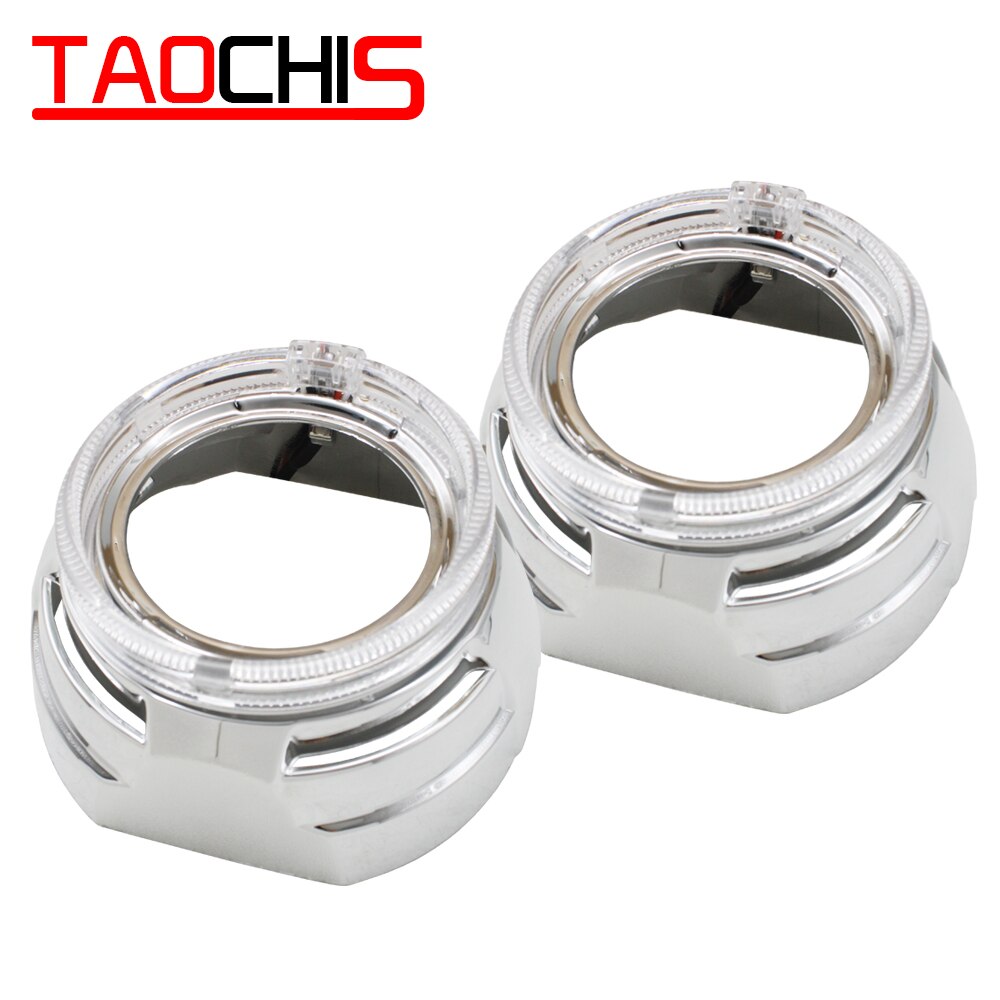 TAOCHIS 3.0 inch Bi-Xenon Projector Lens Shroud With Light Guide Angel Eyes Headlights for bi led Projector Lens
