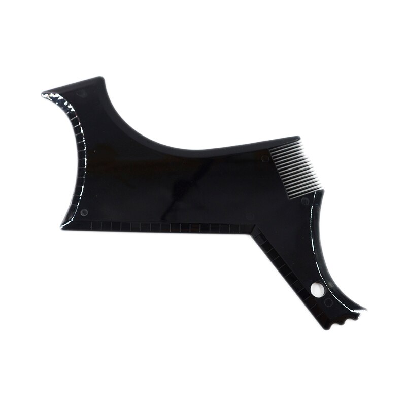 Mænd skæg skabelon kam gennemsigtigt skæg styling værktøj overskæg trim kam stencil hår skæg trim skæg kant kontrol: Sort