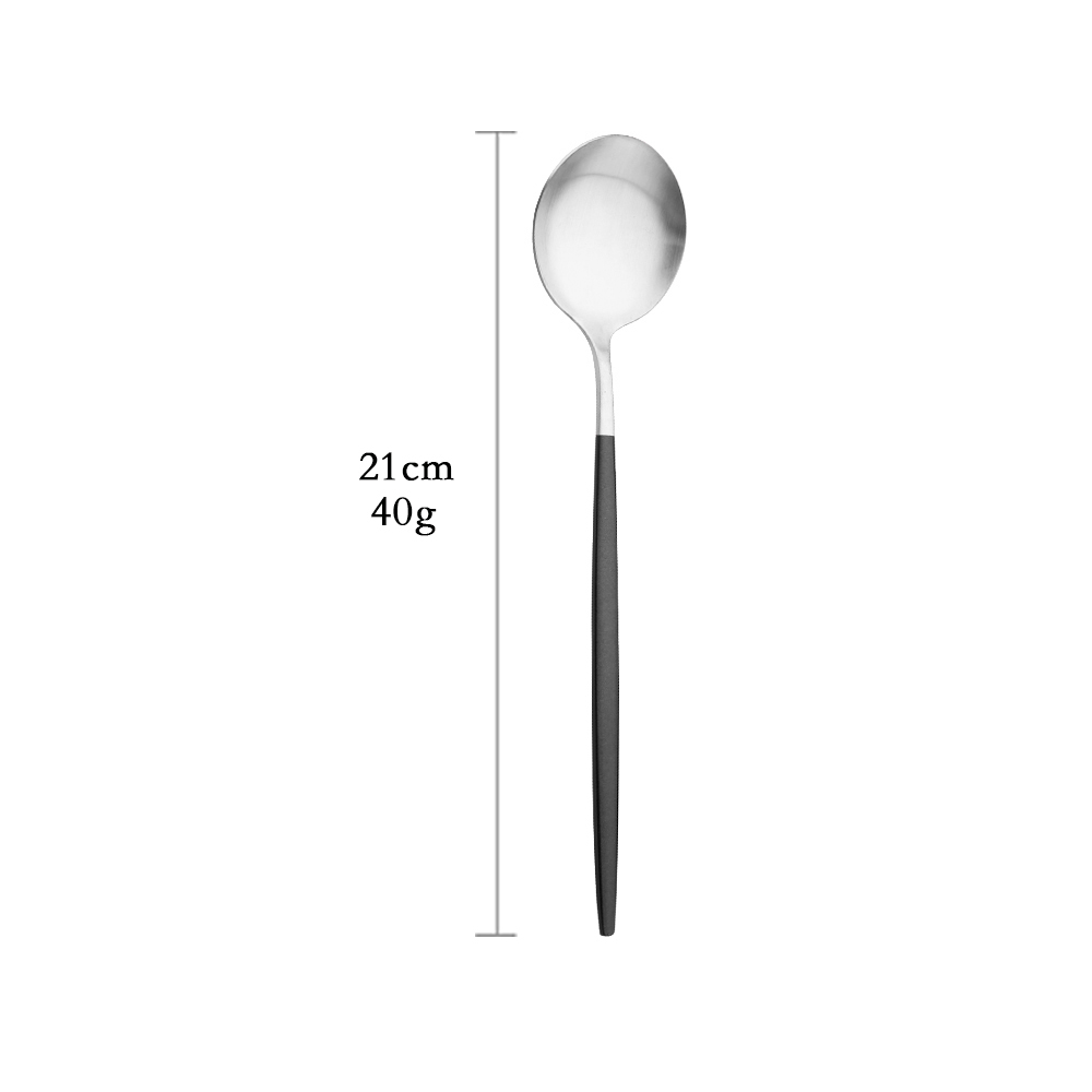 Mat Zwart Zilver Bestek Set Keuken Servies Restaurant Upscale Westerse Servies Diner Mes Vork Koffie Lepel Bestek: YELLOW