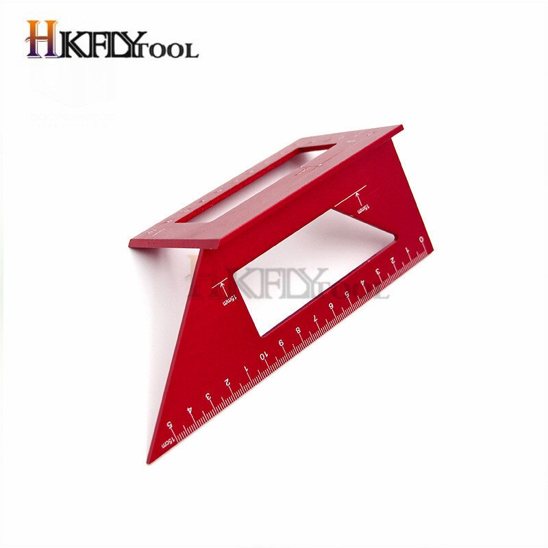 Japanse Aluminium 45 Graden 90 Graden Houtbewerking Multifunctionele Vierkante Gauge Hoek Gradenboog Over De Heerser: Aluminum -Red