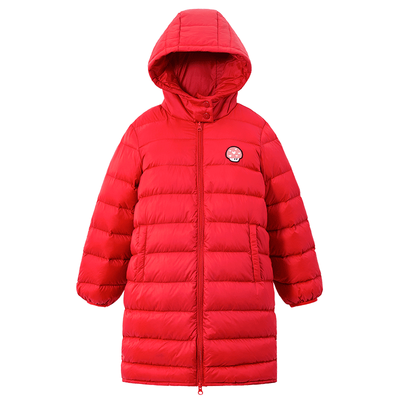 TON LION KIDS Winter Korean Casual Warm Girls Long Down Jacket 5-12 Years Old Baby Girl Winter Coat Winter for Girls: Rood / 160